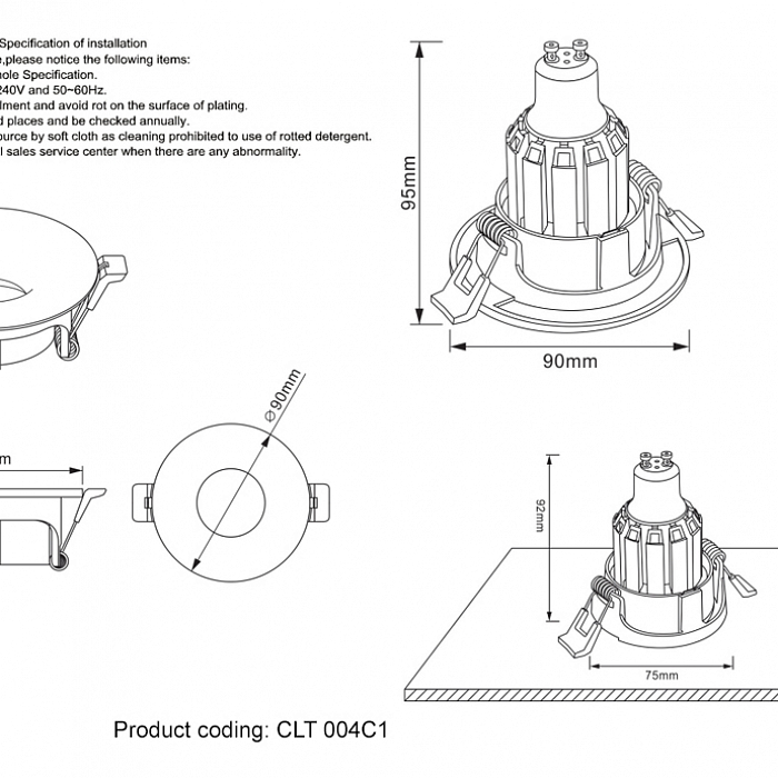 Светильник Crystal Lux CLT 004C1 BL