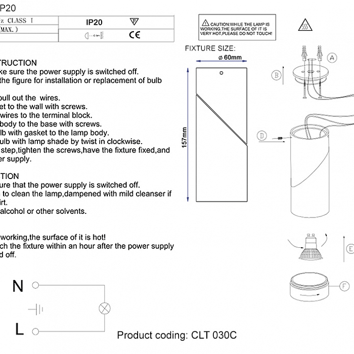 Светильник Crystal Lux CLT 030C WH